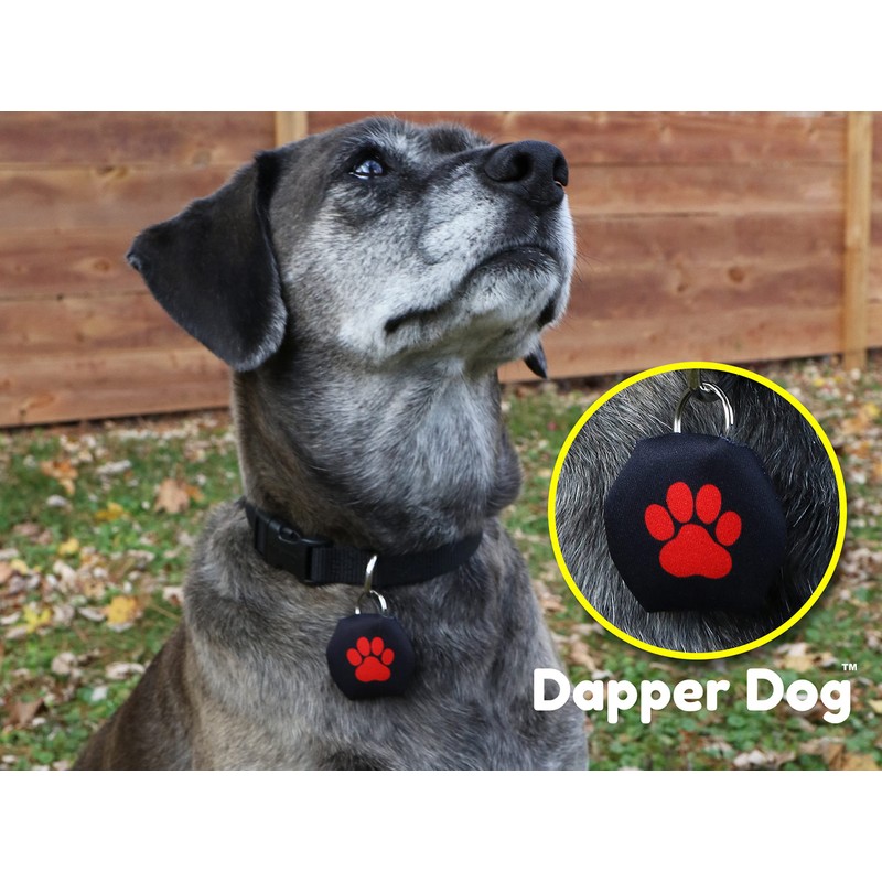 Dapper Dog - Dog Tag Silencer with Tag Ring (Black