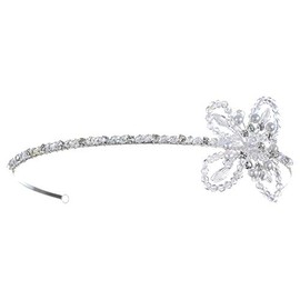 SAMKY Unique Vintage Style Asymmetric Butterfly Crystal Headband Tiara T839
