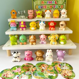 24PCS Animal Squishy Toys for Kids Party Favors Bulk for Goodie Bags Pinata Stuffers Birthday Gifts Classroom Prizes for Boys and Girls