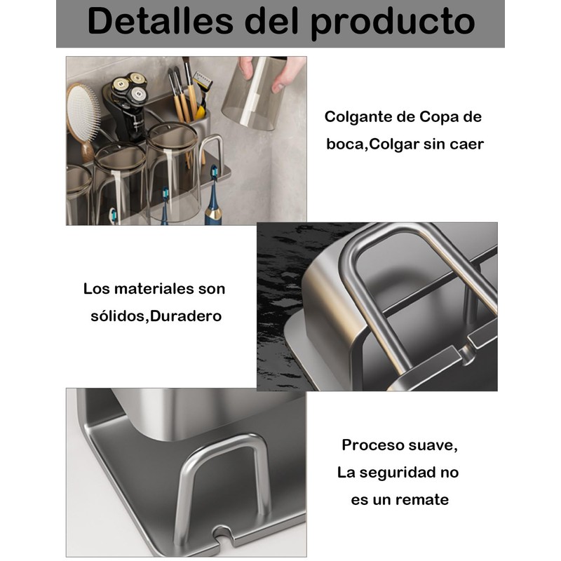 JIAQCN Porta Cepillo De Dientes para Baño, Soporte para Cepillo