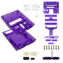 BITFUNX SNES Replacement Shell - Transparent Case Protective Housing for SNES SFC Game Console US Version (Tran-purple)