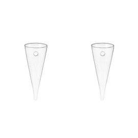 YARNOW 2pcs Clear Circular Cone Glass Wall Hanging Vase, 3.5 X 8.1 Inch, Wall Propagation Planters, Indoor Decoration for Bedroom, Living Room, Office