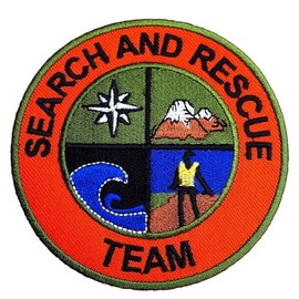 Search and Rescue Team Patch (3.5 Inch) Orange Hook & Loop Badge SAR Emblem Gift Patches