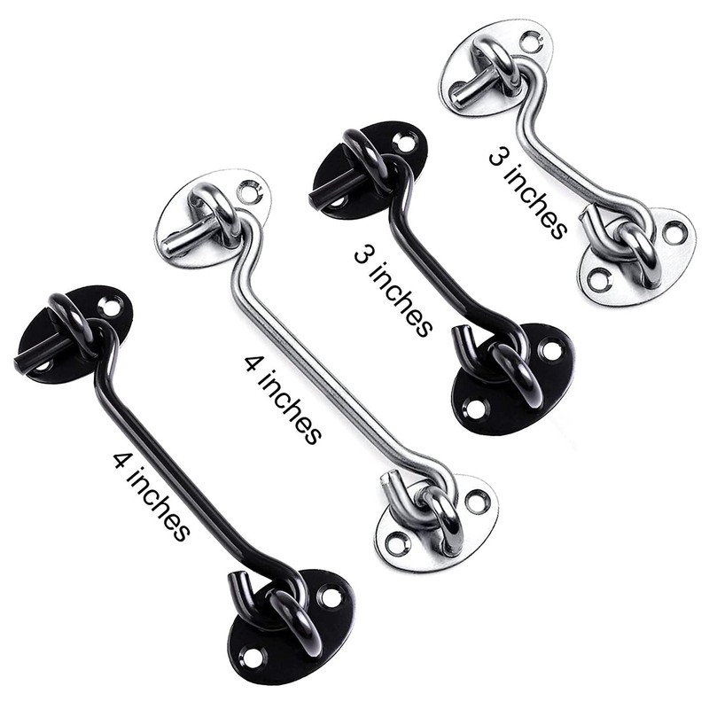 2 Pack Door Latch Cabin Hook and Eye Latch, 3