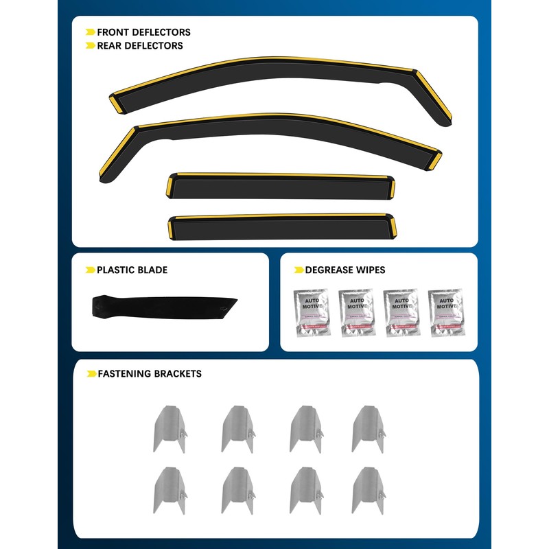 CXZHAZD Shatterproof in-Channel Rain Guards for Toyota RAV4 2020-2025, Clip-on