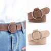 Boutique NEW Soft Faux Vegan Suede Leather Belt Round Silver