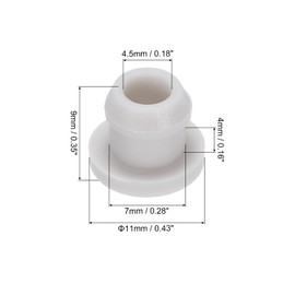 MECCANIXITY 20Pcs Snap Rubber Grommet Plug Mount Dia 7mm ID 4.5mm Seal Anti-Scratch for Electrical Box Cable Pipe Grey