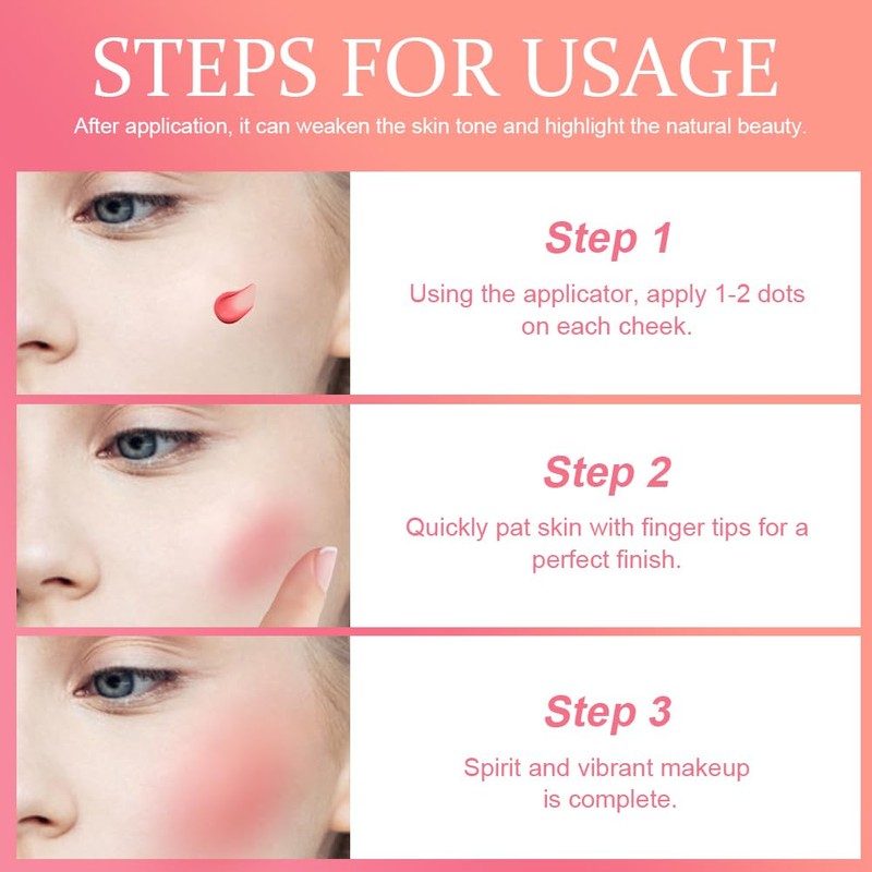 LOPHE Liquid Blush for Cheeks, Soft Cream Liquid Blush, Natural-Looking