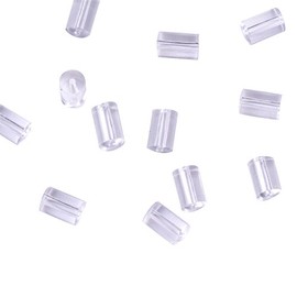 Pandahall 450pcs Clear Soft Plastic Earring Back Stopper