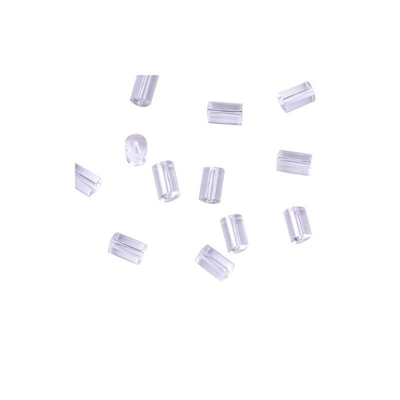 Pandahall 450pcs Clear Soft Plastic Earring Back Stopper