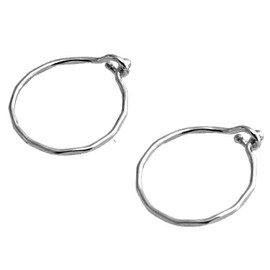 8mm 24 GA Sterling Silver Hoop Earrings Cartilage Nose Septum Ear Helix Tragus Piercing (8mm | 24 GA | Sterling Silver | Faceted)
