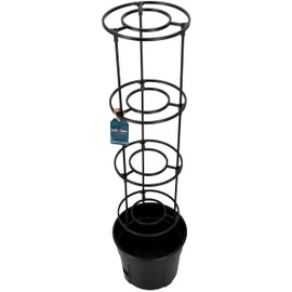 KOTARBAU® Tomato Tower 110 cm Tomato Pot Trellis for Tomatoes Cucumbers Vegetables Adjustable Trellis Plant Towers Diameter 30 cm Flower Pot Plant Pot Black Plastic