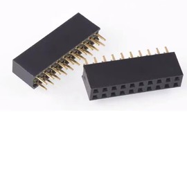 2.54mm 2 x 10Pin Female Socket Pin Header 10P Straight Dual Row Header Kit PCB Female Header Pin Header Connector, Pack of 20