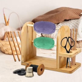 HEDIROLL Wooden Yarn Holder，knitting Machine with Double Layer Design and Large Space,Ideal Yarn Holder Suit like Knit Item People