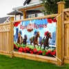 Lofaris Run for Roses Themed Horse Racing Party Banner -