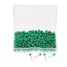 Tupalizy 1/8 Inch Small Round Ball Head Decorative Push Pins Map Thumb Tacks for Travel Map Art Picture Photo Canvas Bulletin Cork Board Wall DIY Craft Home School Office Use, 500PCS (Green)