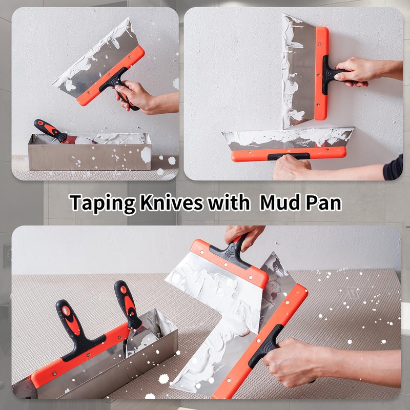 Drywall Knife Set, 14Pcs Stainless Steel Putty Tools Includes Putty