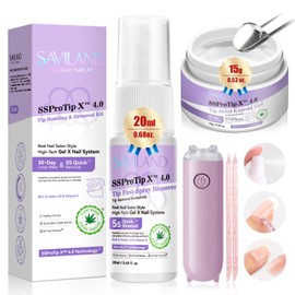 SAVILAND 15 G Solid Gel Nail Glue & 20 ML Solid Nail Glue Remover Kit: U V Nail Lamp Complete Nails Tools Kit for Press Ons Strong Bond Solid Nail Glue Gel for Press On Nails Quick Nail Gel Remover