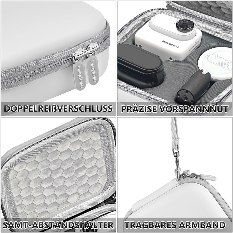 Leayjeen Case for Insta360 GO 3, White, Case for Insta360