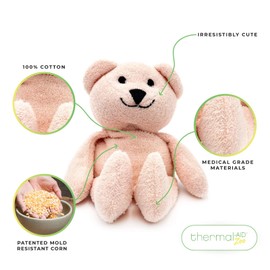 Thermal-Aid® (Bella The Pink Bear) – Washable Heating Pad & Ice Pack – Plush Hot/Cold Pack with Natural Corn Filling – Reusable Comfort