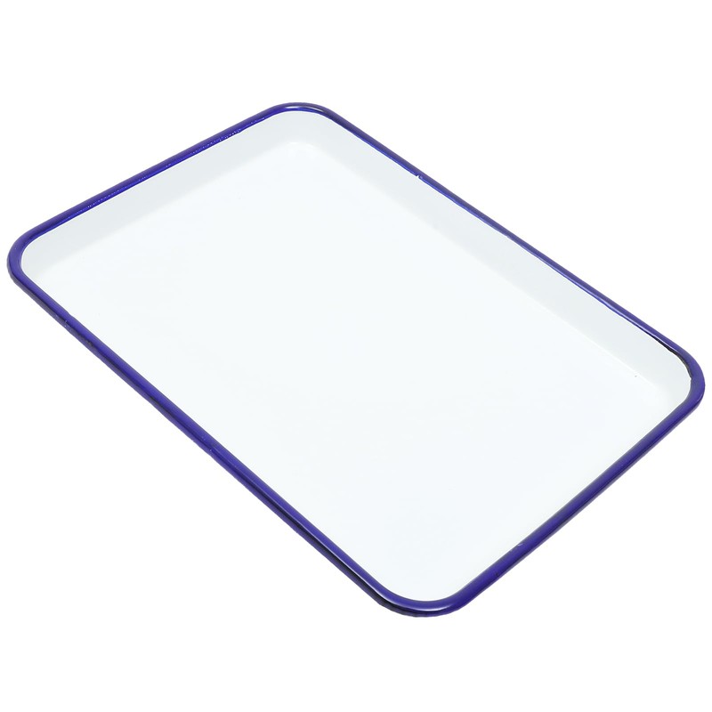Kichvoe White Enamel Baking Cookie Sheet, Enamelware Roll Pan Ceramic