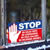 stika.co Stop Cold Calling Door Sticker - No Cold Callers