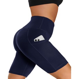 Pantalones cortos de motociclista para mujer con bolsillos, 3 pulgadas, 5 pulgadas, 8 pulgadas, de cintura alta, con control de abdomen suave, pantalones cortos de entrenamiento para yoga, atletismo,