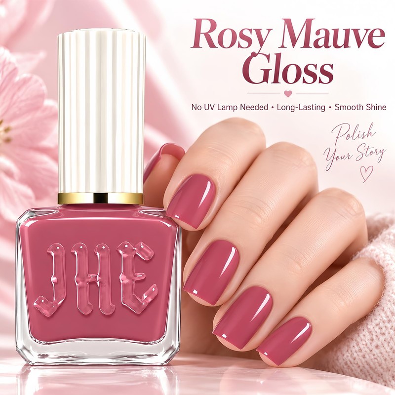 Dusty Rose Nail Polish, No UV Lamp, Air Dry, Long-Lasting