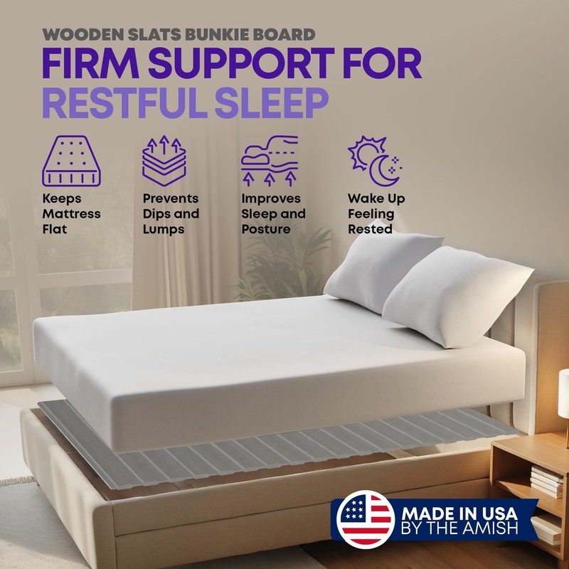 Greaton, Wooden Twin Bed Slats for Support Under Mattress with