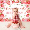Avezano 7x5ft Berry First Birthday Backdrop Strawberry 1st Birthday Decorations