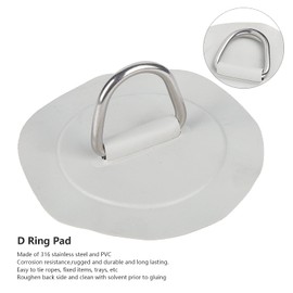 D-Ring Pad/Patch Stainless Steel Inflatable Boat D Rings Patch 6in for Inflatable Boat Raft Dinghy Kayak Canoe Surfboard NO Glue Included