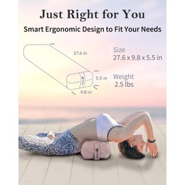 Tumaz Yoga Bolster Set - Rectangular Bolster Pillow for Restorative Yoga, Soft Meditation Pillow with Carry Handle and 8-Feet Strap, Machine Washable Cover