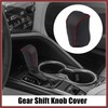 HEROFFIX Black Car Faux Leather Gear Shift Knob Cover for