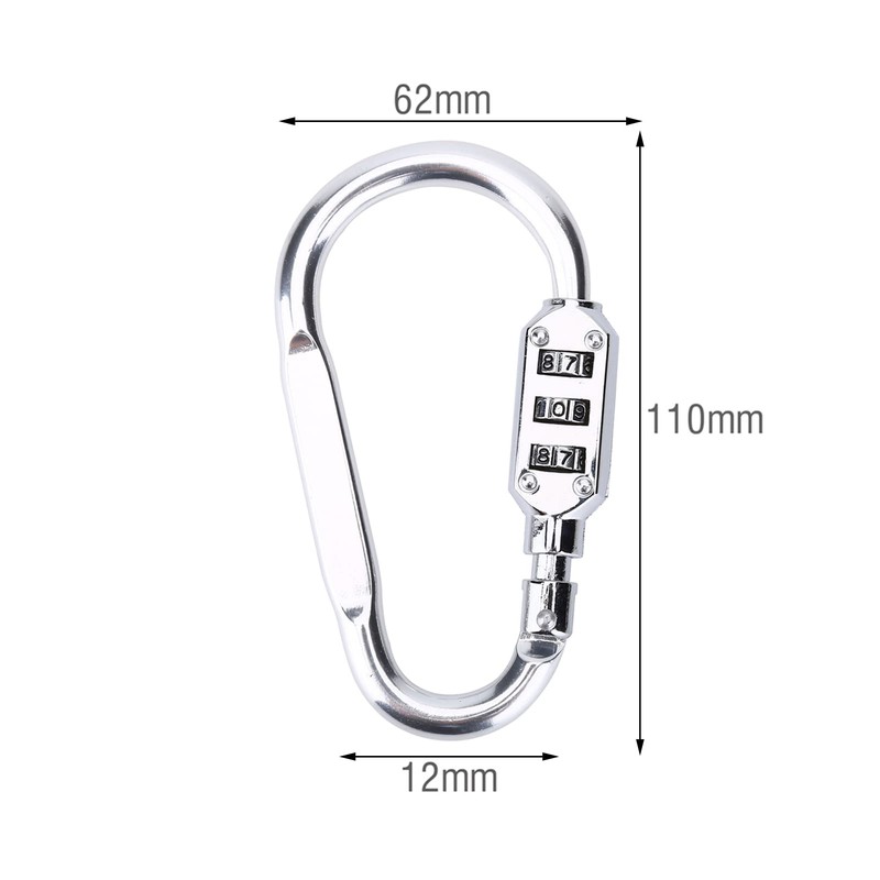 Yuecoom Carabiner Combination Lock, 3 Dial Digit Combination Password Code