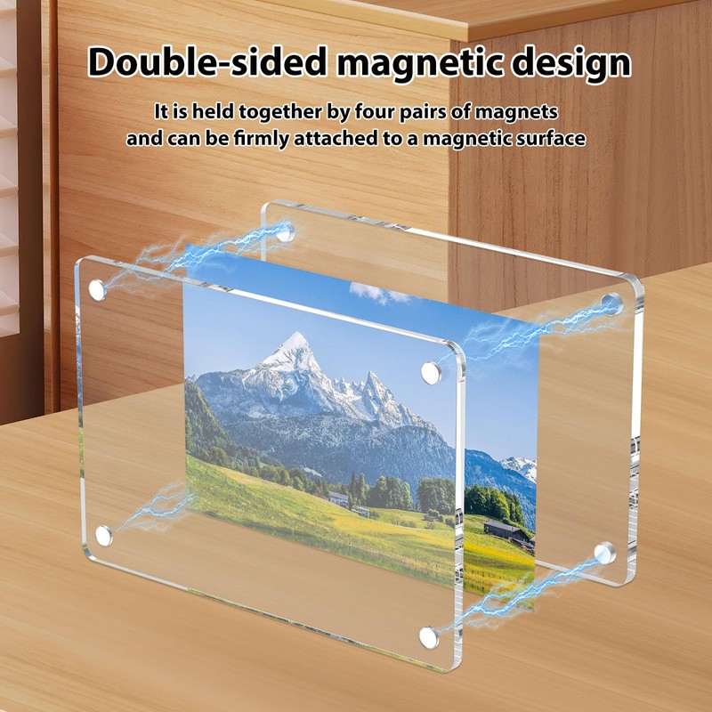 DJAPWPX-10 Pack Acrylic Fridge Magnetic Frame, Clear Fridge Magnetic Photo
