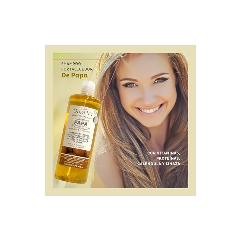 FLORIGAN Shampoo Fortalecedor de PAPA con Vitaminas y Proteínas 1lt.