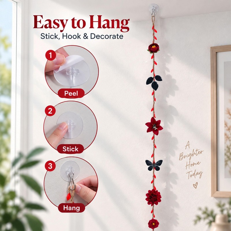 6-Pack 59-in Artificial Flower Garlands, Burgundy Halloween
