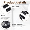 Pack of 4 Black 15mm Radiator Pipe Hole Covers –