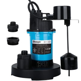 BOMGIE 1/3HP Sump Pump Submersible 2510GPH, Vertical Float Switch Automatic Utility Pumps for Clean/Dirty Water Pump Thermal Protector for Basement Pool Draining, Max. Head 26 FT