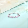 Inpasne Eternity Pink Tourmaline Ring for Women 925 Sterling Silver