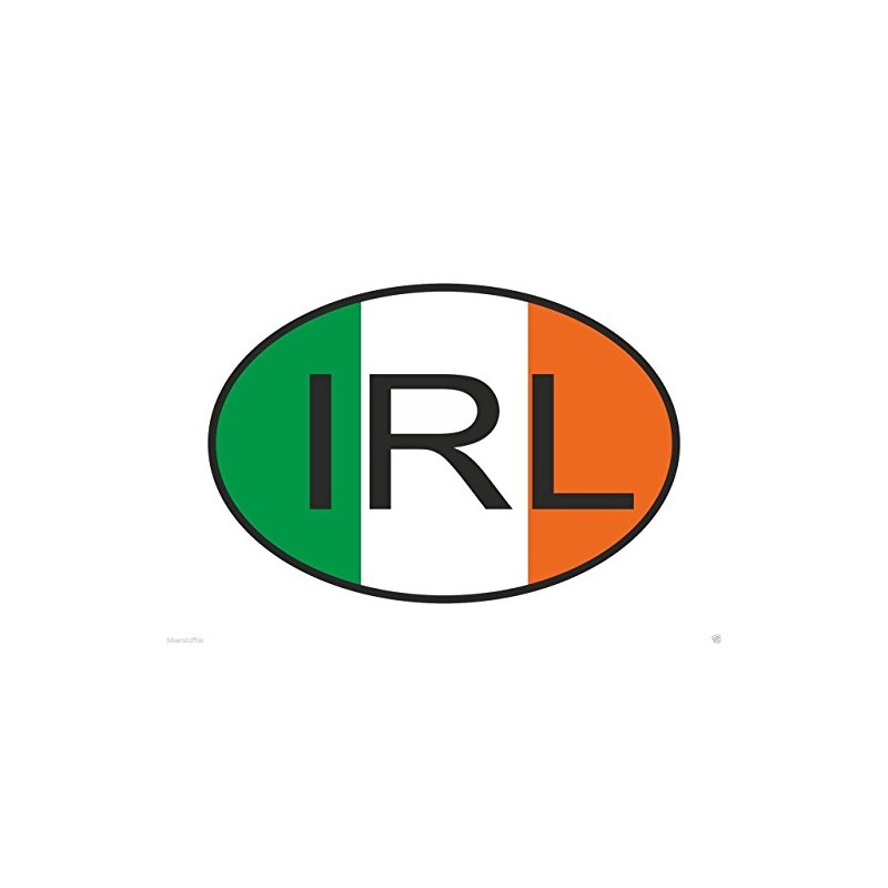 IRL Ireland Country Code Oval with Flag Bumper Sticker