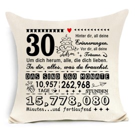 30th Birthday Pillow Cover for 30 Year Old Women Men Boyfriend Sister Brother Classmate Colleague Wife Husband Girlfriend Boyfriend 30th Birthday Gift Inspiration Gift