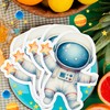 100Pcs Astronaut Shape Disposable Watercolor Style Paper Luncheon Dinner Napkins