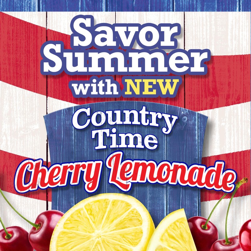 Country Time Cherry Lemonade Powdered Drink Mix, 1 Canister, for