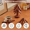 Wood Coasters Wooden Tree Coaster Stack, Wooden Tree Coasters Stackable