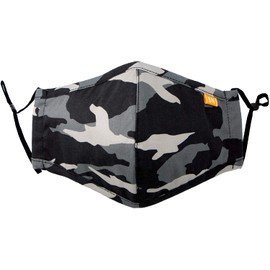 Spring Notion Reusable Washable Camouflage Cotton Cloth Face Mask for Adults and Kids Black Medium