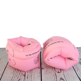 Cinturón de Natación Hinchable para Niños, Paquete de 2 Flotadores de Brazo, Flotadores de Piscina, Bandas de Brazo, Anillos de Natación Inflables de brazo de PVC para niños de 3-5-6-12 años (Rosa)
