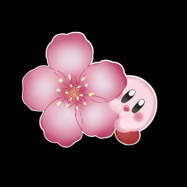 Kirby Cherry Blossom vinyl car decal 3 x 3 inches