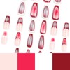 IMRAIN Press on Nails Long Coffin Fake Nails Red French
