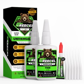 GREEGEL 4 Oz Thin Liquid Clear Super Glue + 3g Gel Glue, Cyanoacrylate Adhesive for Woodworking, Ceramic, Plastic, Metal, Crafts & Repairs